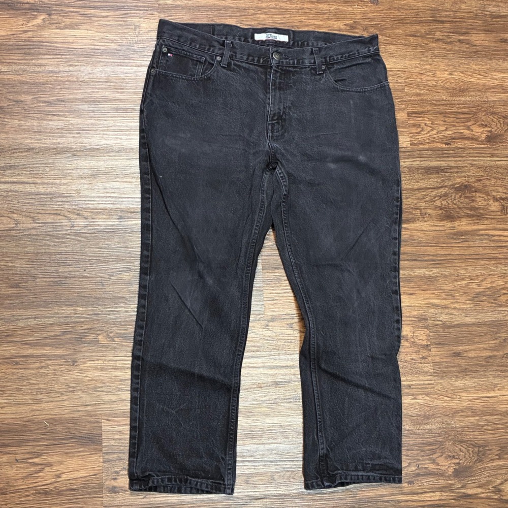 Tommy Hilfiger Jeans Mens 38x30 Black Excellent Slim Fit Cotton Denim 08978C3661
